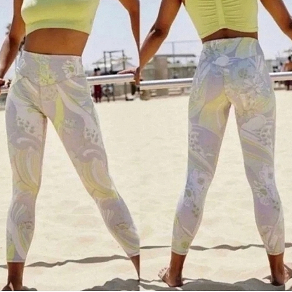 Free People Movement Wave Crush Legging in Bright Lime Combo - Picture 2 of 4